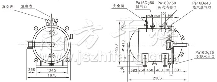 圓形靜態(tài)真空干燥機結構示意圖